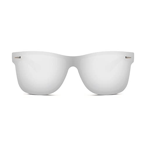 FEISEDY Trendy Rimless Mirrored One Piece Lens Sunglasses Reflective Sun Glasses B4114