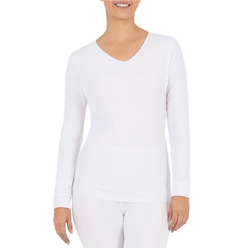 Fruit of The Loom Womens Micro Waffle Thermal V-Neck