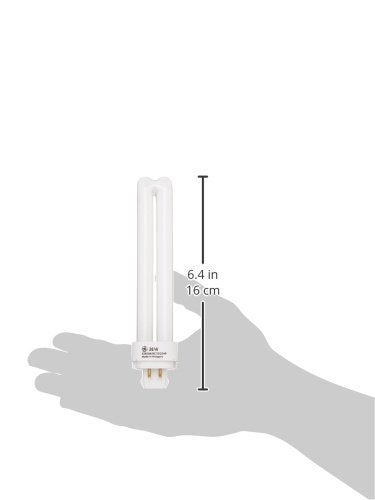 Ge Plug-In Compact Fluorescent Quad Tube Light Bulb, Warm White, Model F26Dbx/827/Eco4P, Energy Efficient Glass Bulb