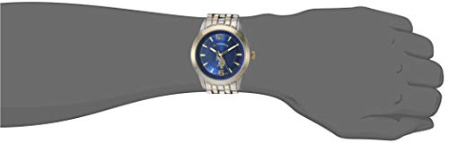U.S. Polo Assn. Men's Analog Bracelet Watch – Blue Dial with Gold-Tone Bezel and Two-Tone Stainless Steel Band – Sleek, Du...