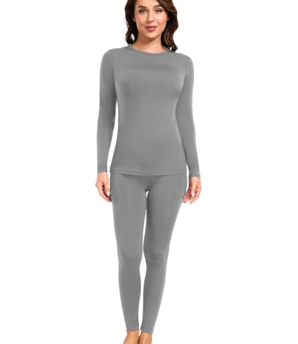 wirarpa Women's Fleece Lined Thermal Underwear Set Long Johns Base Layer Set for Women Winter Top Bottom