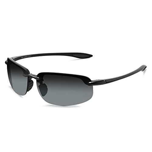 JULI Sports Sunglasses for Men Women Tr90 Rimless Frame for Running Fishing Baseball Driving MJ8001