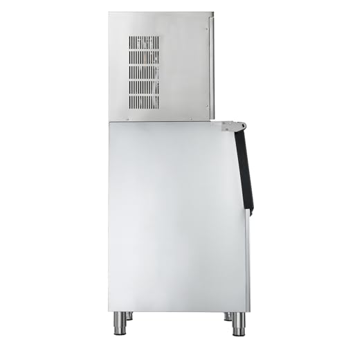 VEVOR Commercial Ice Maker Machine, 450LBS/24H Ice-Making Machine with 250LBS Stainless Steel Storage Bin, Auto Self-Cleaning Ice Maker with Touchscreen for Bar Cafe Restaurant Business Commercial