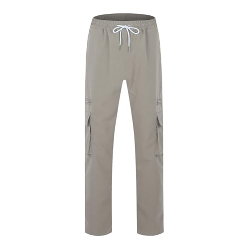 Baggy Pants for Men Drawstring Elastic Waist Fashion Parachute Cargo Pants Straight Leg Athletic Lightweight Joggers Trousers