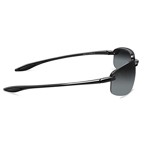 JULI Sports Sunglasses for Men Women Tr90 Rimless Frame for Running Fishing Baseball Driving MJ8001