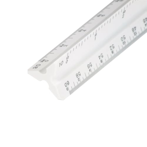 STAEDTLER 12in Engineer Scale Ruler - Triangular Engineering Ruler with 6 Scales(10-60 Parts/Inch), Color-Coded Grooves, P...