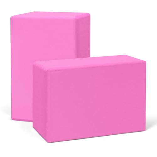 Yoga Blocks 2 Pack, 3"x6"x9" EVA Foam Yoga Block Supportive, Non-Slip Exercise Blocks, Yoga Accessories for Pilates, Medit...
