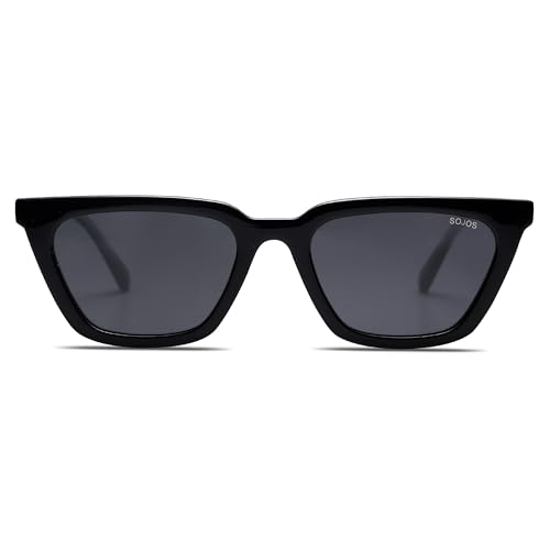 SOJOS Polarized Narrow Square Cateye Sunglasses for Women Retro Trendy Driving Glasses SJ2169
