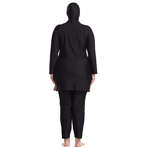 Plus Size Muslim Swimsuits for Women Modest Islamic Swimwear Burkini Full Cover Hijab Top Pants 3PCS Fat Bathing Suits