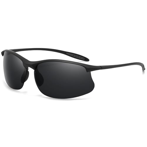 SUNGAIT Sports Sunglasses Ultra-light Rimless Polarized Sun Glasses for Men UV400 Protection Fishing Running Cycling Driving