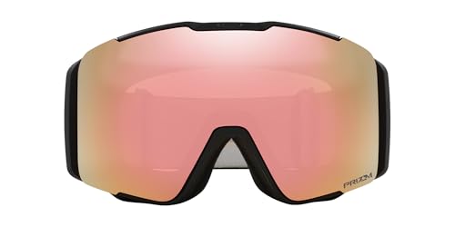 Oakley Line Miner Pro Low Bridge Fit Snow Goggle, Matte Black Strap w/Prizm Snow Rose Lens, Medium