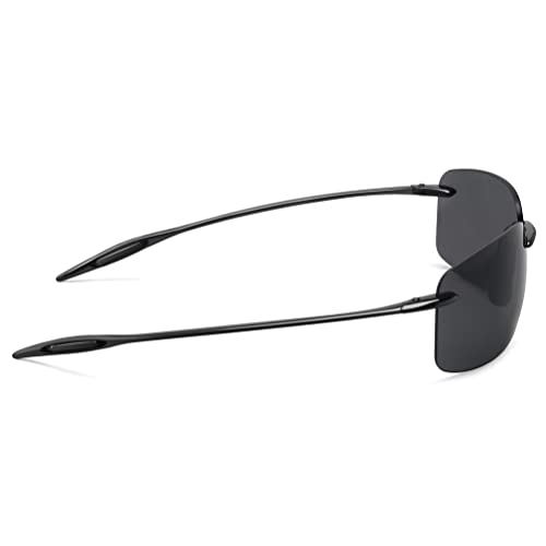 JULI Sports Sunglasses for Men Women Tr90 Rimless Frame for Running Fishing Golf Surf Driving MJ8009