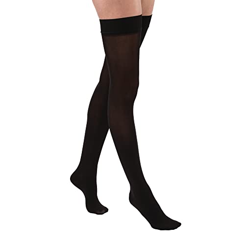 JOBST Relief Compression Stockings 20-30 mmHg Thigh High Silicone Dot Band Closed Toe Black Medium