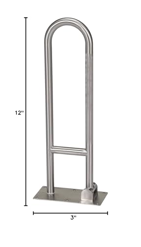 Moen Home Care Bathroom Safety 30 Inch Stainless Steel Flip Up Bathroom Grab Barwith Textured Grip, Elderly Assistance Pro...