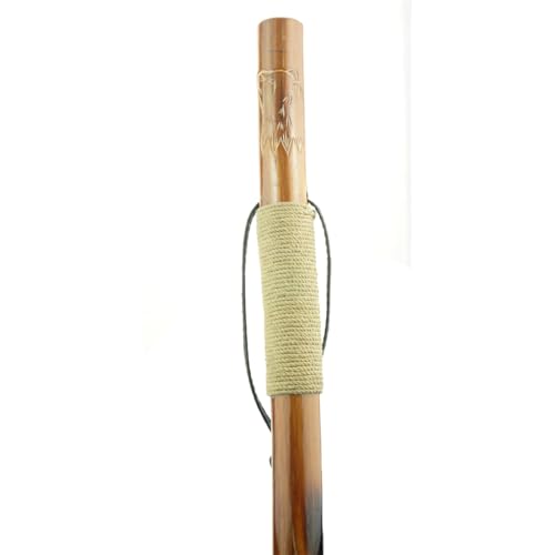 SE Survivor Series 55" Hand Carved Wolf Hiking Stick, Weatherproof, Rope Wrapped, Metal Tip - WS626-55RW