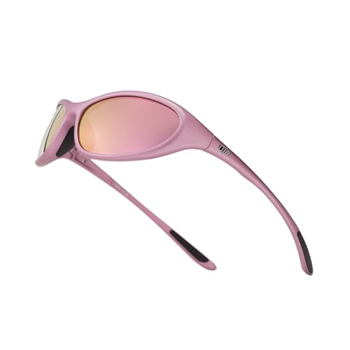 TIJN Sports Sunglasses for Men Women UV400 Wraparound Cycling Running Golf Motorcycle Glasses, Large Outdoor Shades, Vanta