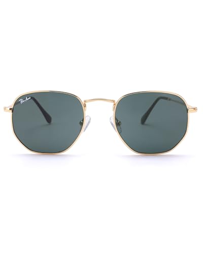 Pro Acme Small Square Sunglasses for Women Men 100% Real Glass Lens Hexagonal Frame
