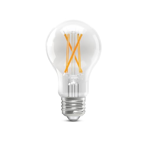Feit Electric A19 LED Light Bulb, 75W Equivalent, 1100 Lumens, 2700K Soft White, Dimmable, Clear Glass, E26 Base, General Purpose LED Light Bulbs, 17,000-Hour Lifespan, A1975CL927CA/FIL4/GB, 4 Pack
