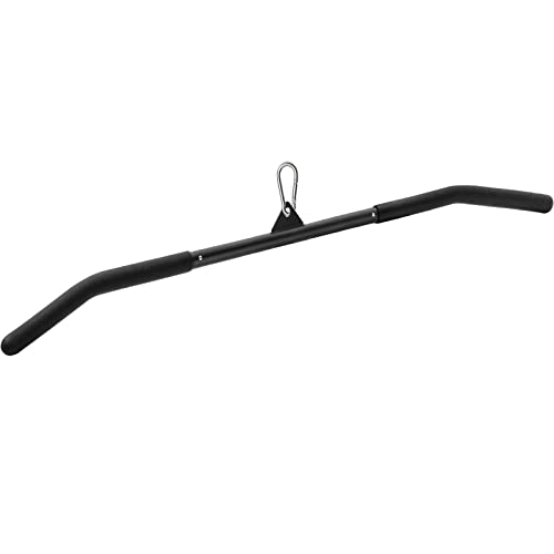 SERTT 39.37 Inch LAT Pulldown Bar Attachment for Pulley Cable Machine, Curl Tricep Press Down Bar with Rubber Handle, LAT ...