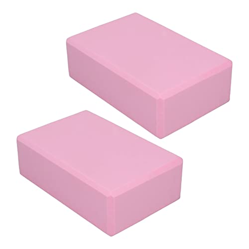 Yoga Block Set, 2 Pack EVA Foam Support Blocks for Yoga, Pilates, Meditation, Pink, Non-Slip Surface, Pressure-Resistant f...