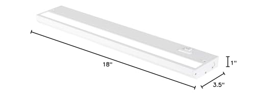 Led Under Cabinet Lighting Hardwired - Linkable Undercabinet Lights For Kitchen - 3Cct 18 Inch White Finish - Undercounter Dimmable Plug In Light Or Hard Wired - Under Counter Fixture Direct Wire