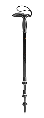 LEKI Legend Black Carbon Adjustable Lightweight Walking Pole (Single) for Trekking & Hiking