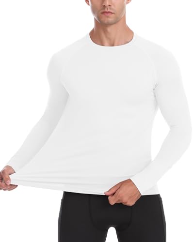 Roadbox Men's Thermal Compression Shirts, Long Sleeve Fleece Lined Undershirt, Cold Weather Workout Athletic Base Layer Top