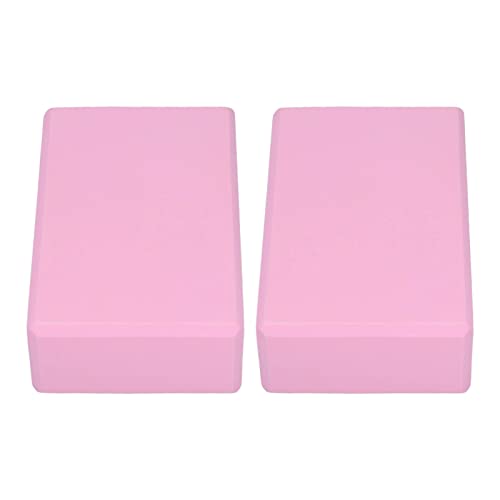 Yoga Block Set, 2 Pack EVA Foam Support Blocks for Yoga, Pilates, Meditation, Pink, Non-Slip Surface, Pressure-Resistant f...