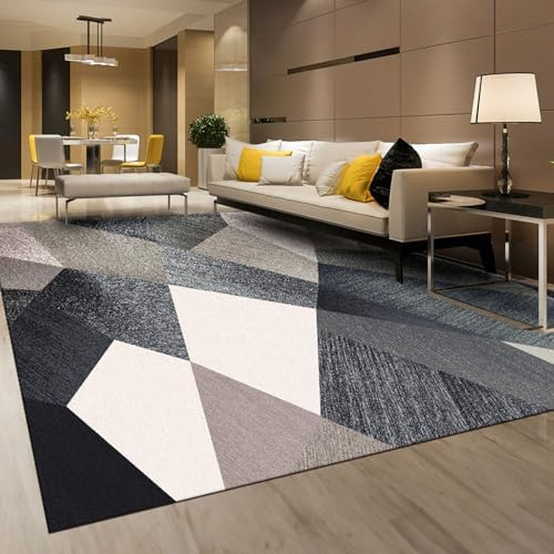 Washable Modern Area Rug - Geometric Style 9X12 Rugs for Living Room, Bedroom, Machine Washable Rug Soft Non Slip Non Shedding Area Rug - Green, 9'X12'