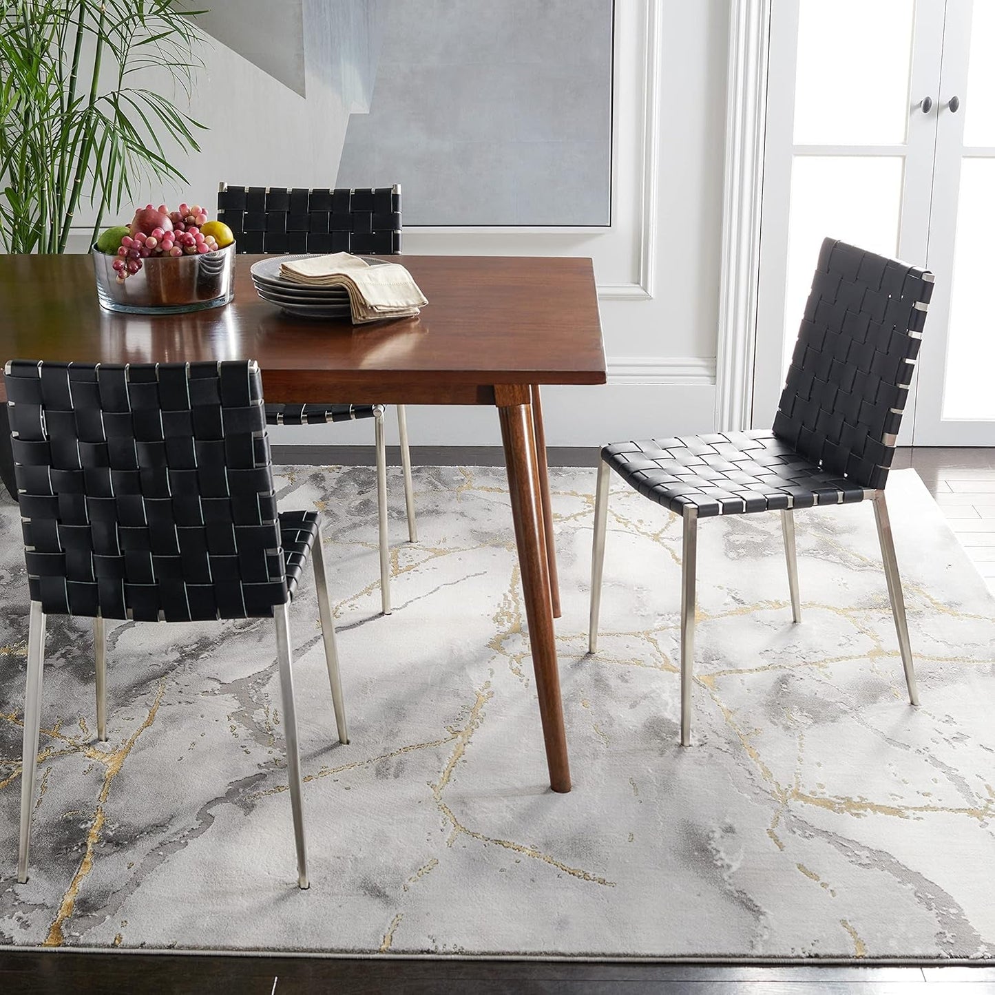 Craft Collection Area Rug - 8' X 10', Grey & Gold, Modern Abstract Design, Non-Shedding & Easy Care, Ideal for High Traffic Areas in Living Room, Bedroom (CFT877F)