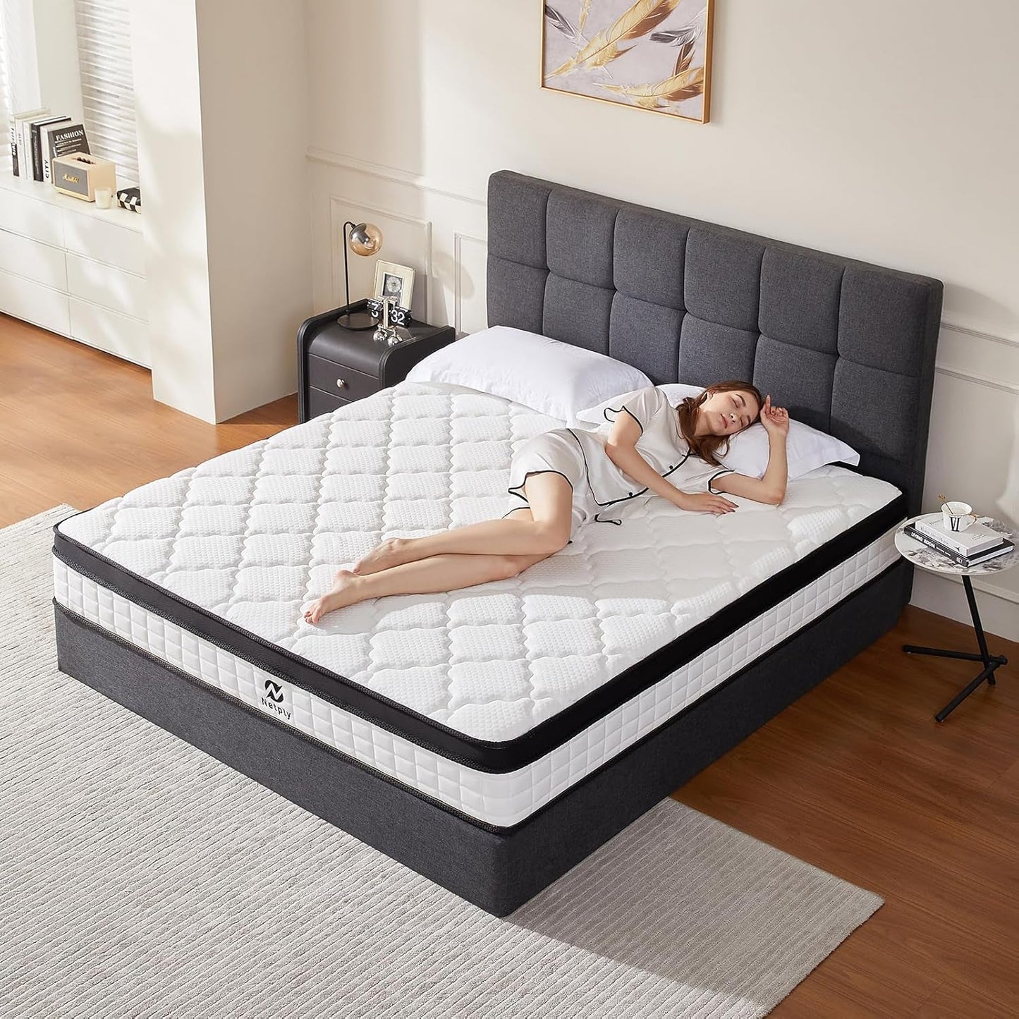 Full Size Mattress, 10 Inch Hybrid Mattress in a Box, Upgraded Memory Foam & Independent Pocket Spring - Zoned Support, Soft and Comfortable, Pressure Relief, Certipur-Us Certified