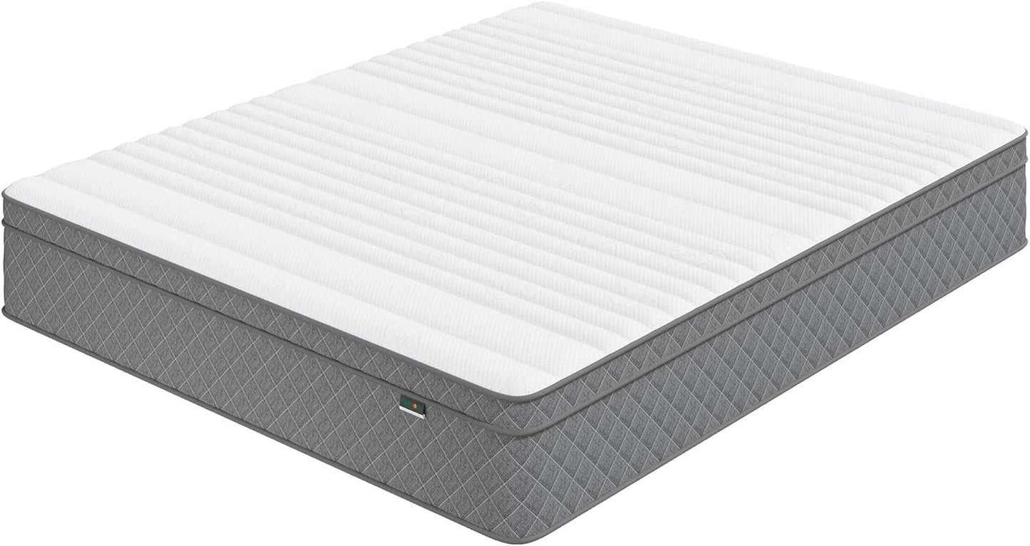 Full Mattress, 12 Inch Hybrid Double Mattress with Cooling Gel Memory Foam and Pocket Springs, Certipur-Us Certified, Medium Firm