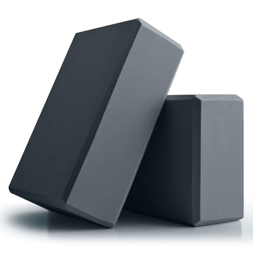 Yoga Blocks 2 Pcs, 9"x6"x3" Yoga Brick Foam Blocks EVA Foam Block Yoga Props Accessories for Yoga Pilates Stretching and M...
