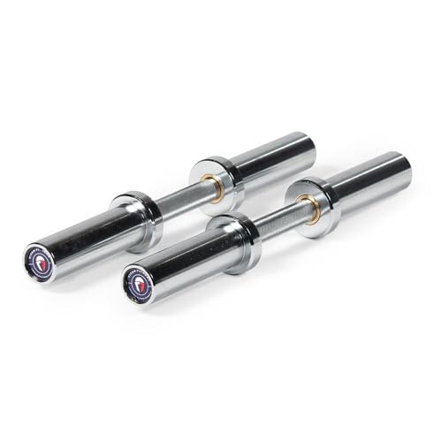 Titan Fitness Pair 20in Loadable Olympic Dumbbell Bars, 400 LB Capacity Each, Knurled Handles for Home Gym Strength Training