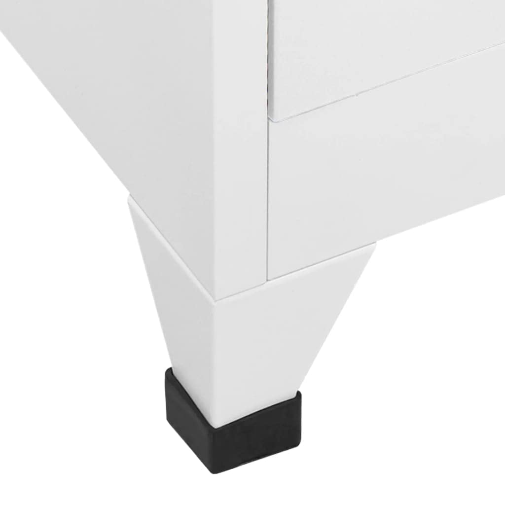 MBDRKVGF 2-Door Metal Locker Cabinet, Industrial Storage Organizer for Office, Home, Gym, Changing Room, Grey Steel Vertical Storage Unit, 70.9 Inch Tall