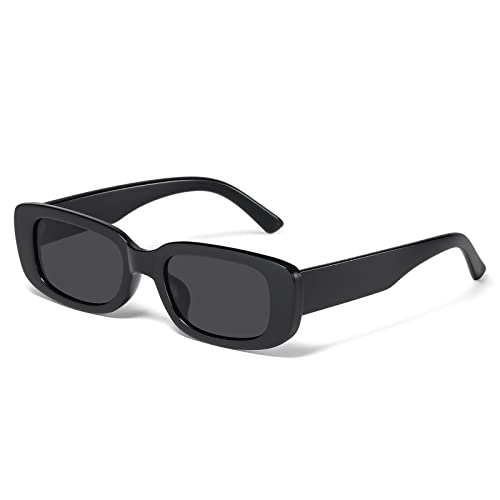 JASPIN Rectangle Sunglasses for Women Men Trendy Y2k Retro 90s Sun Glasses UV Protection Cool Square Frame