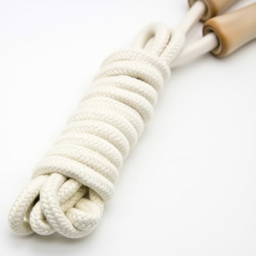 Homello Jump Rope for Kids - Wooden Handle - Adjustable Cotton Braided Fitness Skipping Rope for Toddler Fitness Workout E...