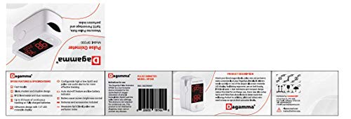 Dagamma DP200 Fingertip Pulse Oximeter, Heart Rate Measurement, Blood Oxygen Saturation Monitor SpO2 with LED Screen, IP22...
