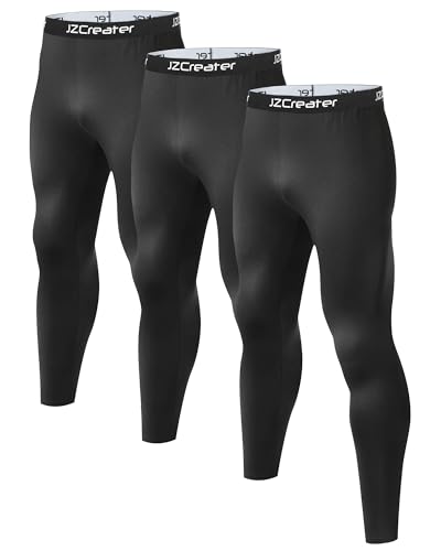 1 or 3 Pack Mens Long Johns Thermal Pants, Fleece Lined Lightweight Base Layer Bottoms, Compression Leggings Winter Gear