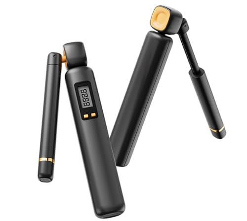 Cordless Jump Rope with Counter - Adjustable Length Ropeless Jump Rope for Women with LCD Display, Count, Miles, Calories,...