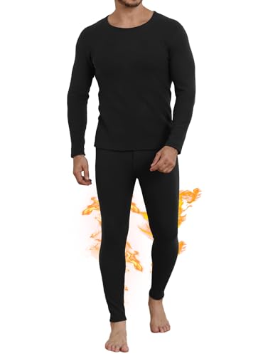 TRENDOUX Thermal Underwear For Men: Warm Thick Wool Long Johns With Polar Fleece Lined, Mens Stretchy Soft Winter Base Layer
