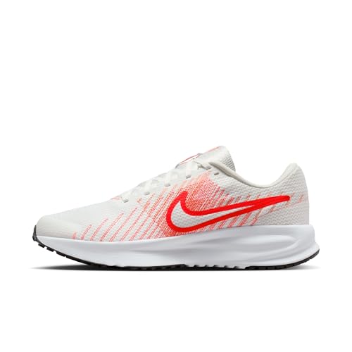 Nike Men's Run Defy Road Running Shoes, Summit White/Bright Crimson-Turf Orange, 8
