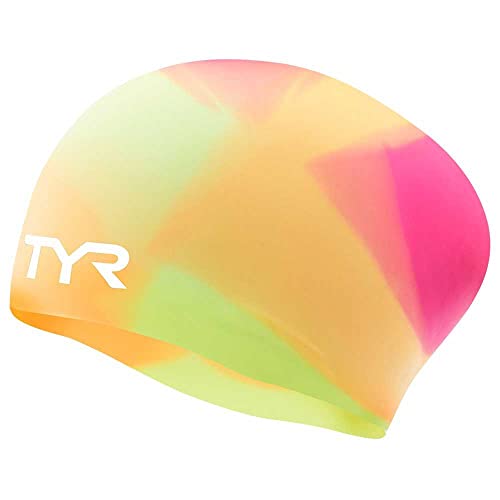 TYR Tie Dye Long Hair Silicone Swim Cap Youth