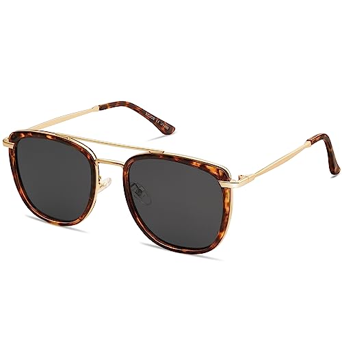 SOJOS Retro Aviator Square Polarized Sunglasses For Women Men,Vintage Women's Sun Glasses Shades UV400 SJ2180
