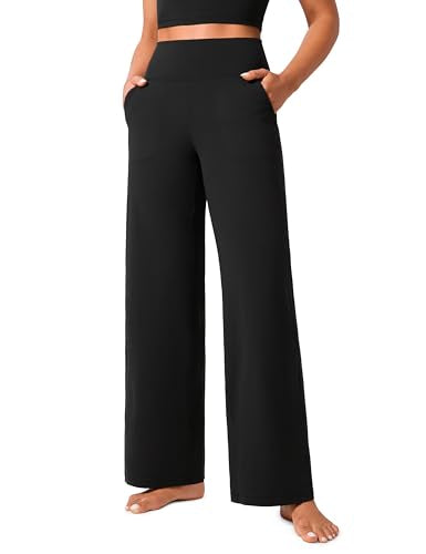 CRZ YOGA Butterlift Wide Leg Pants Pockets 29"/31"/33" - High Waisted Yoga Lounge Buttery Soft Comfy Casual Womens