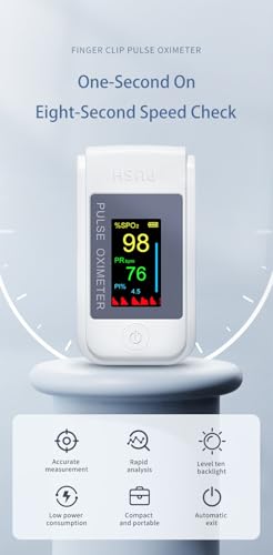 Pulse Oximeter Blood Oxygen Monitor Fingertip, Joxozp Pulse Oximeter Fingertip Checking SpO2 Level/Heart Rate/PI for Adult...