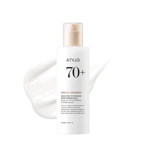 ANUA Rice 70 Intensive Moisturizing Milk, Hydrating Face Lotion, Niacinamide, Ceramides, All Skin Types, Sensitive, Skin M...