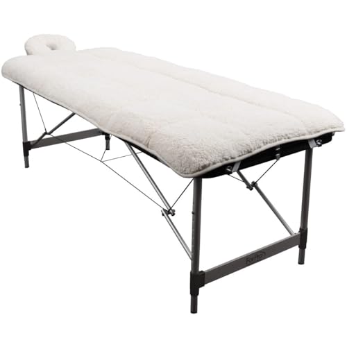 ForPro Premium Quilted Fleece Table Pad Set, Natural, Extra Soft, Hypoallergenic, for Massage Tables, Includes Massage Tab...