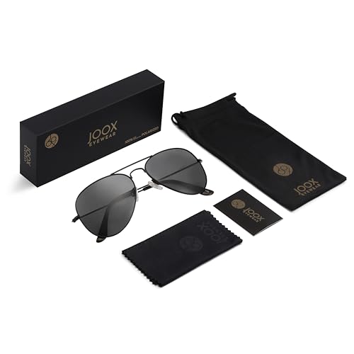 JOOX Polarized Aviator Sunglasses for Women Men, UV400 Protection Lens and Lightweight Metal Pilot Frame