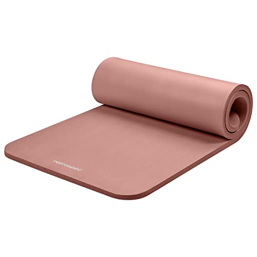 Retrospec Solana Yoga Mat 1" Thick w/Nylon Strap for Men & Women - Non Slip Exercise Mat for Home Yoga, Pilates, Stretchin...
